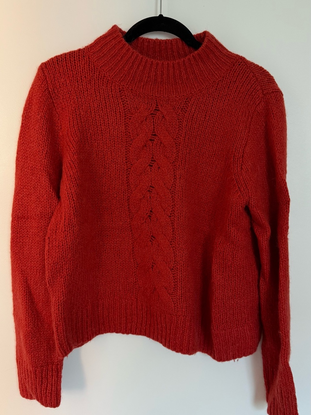 Madewell Red Cable Turtleneck Sweater
